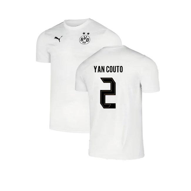 2024-2025 Borussia Dortmund Pre-Match Shirt (White) (Yan Couto 2) — Shop Online