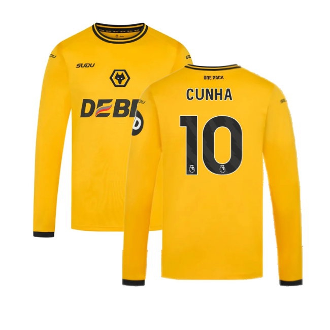 2024-2025 Wolves Long Sleeve Home Shirt (Cunha 10) — Buy Now