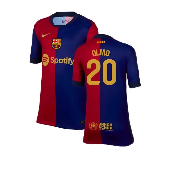 2024-2025 Barcelona Home Shirt (Kids) (Olmo 20) — Buy Online