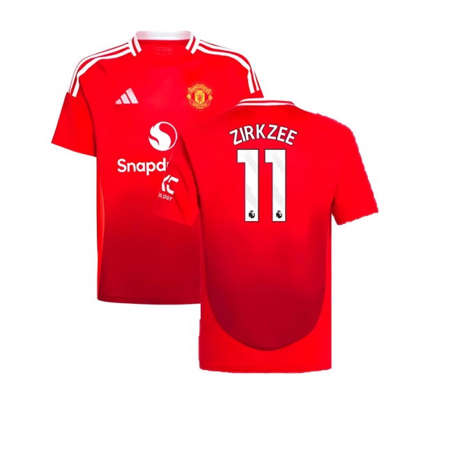 2024-2025 Man Utd Home Shirt (Kids) (Zirkzee 11) — Buy Online