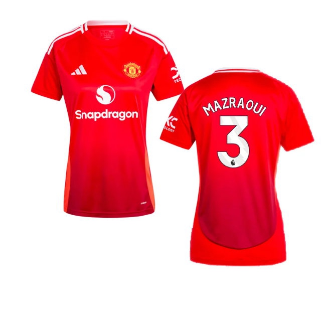 2024-2025 Man Utd Home Shirt (Womens) (Mazraoui 3) — Buy Online