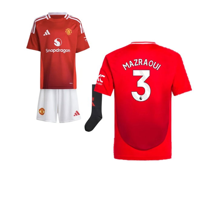 2024-2025 Man Utd Home Mini Kit (Mazraoui 3) — Buy Online