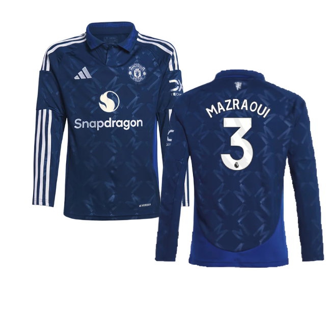 2024-2025 Man Utd Long Sleeve Away Shirt (Kids) (Mazraoui 3) — Buy Online