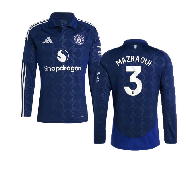 2024-2025 Man Utd Long Sleeve Away Shirt (Mazraoui 3) — Shop Now