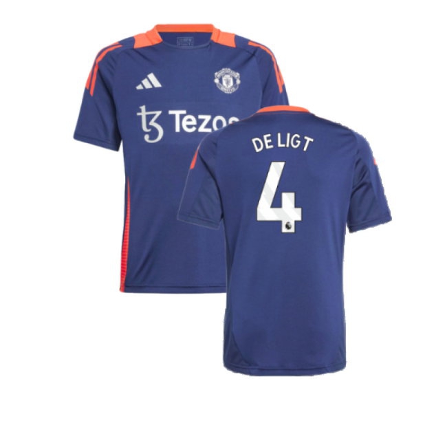 2024-2025 Man Utd Training Jersey (Night Indigo) - Kids (De Ligt 4) — Buy Online