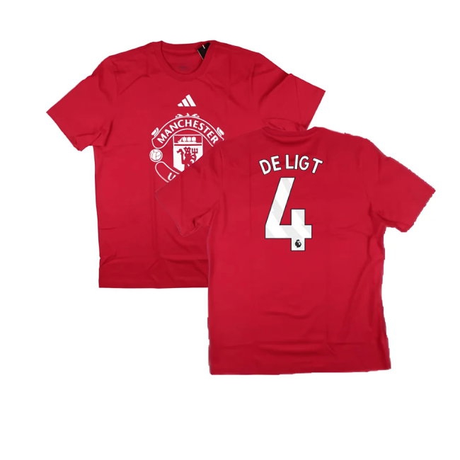 2024-2025 Man Utd DNA Graphic Tee (Red) (De Ligt 4) — Shop Now