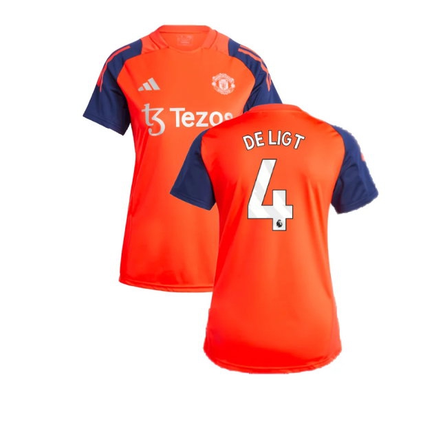 2024-2025 Man Utd Training Jersey (Red) - Womens (De Ligt 4) — Buy Now