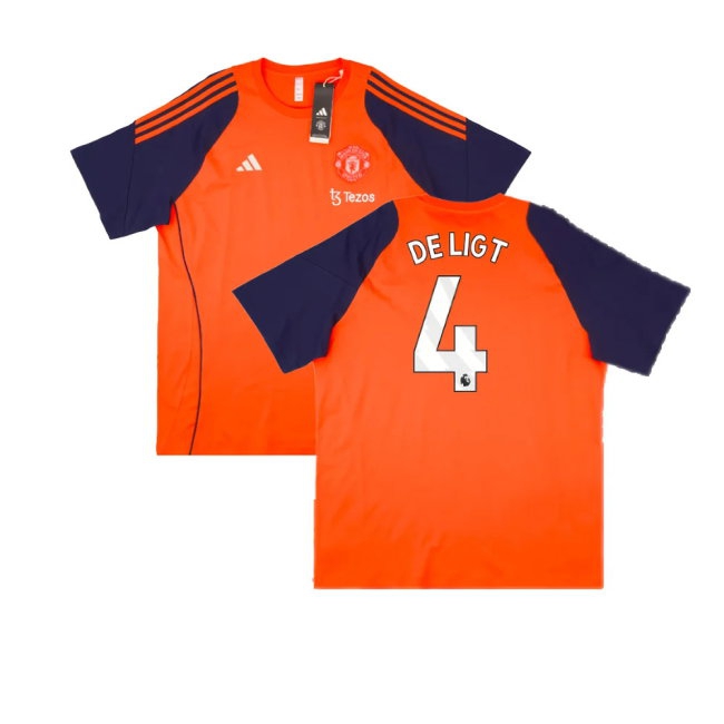2024-2025 Man Utd Training Tee (Red) (De Ligt 4) — Buy Now