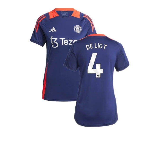 2024-2025 Man Utd Training Jersey (Night Indigo) - Womens (De Ligt 4) — Shop Online