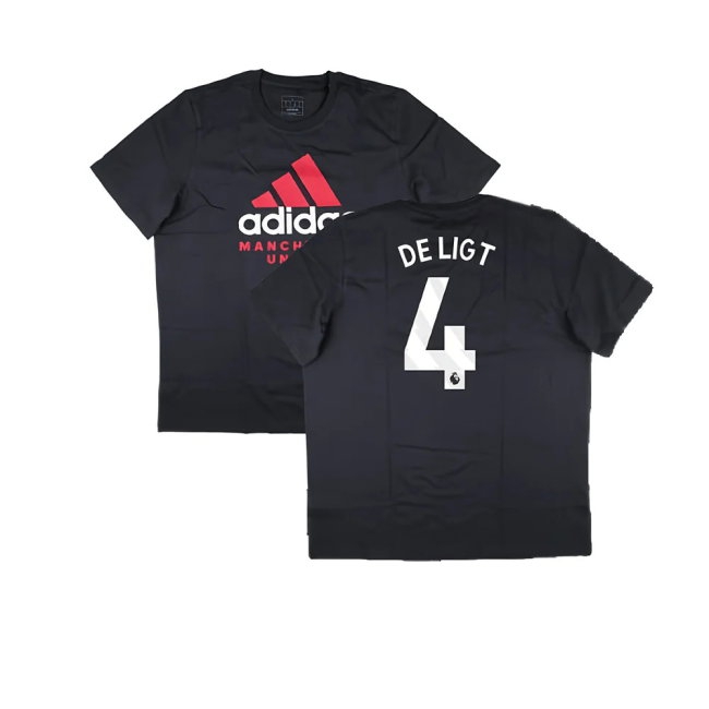 2024-2025 Man Utd Seasonal Graphic Tee (Night Grey) (De Ligt 4) — Shop Online