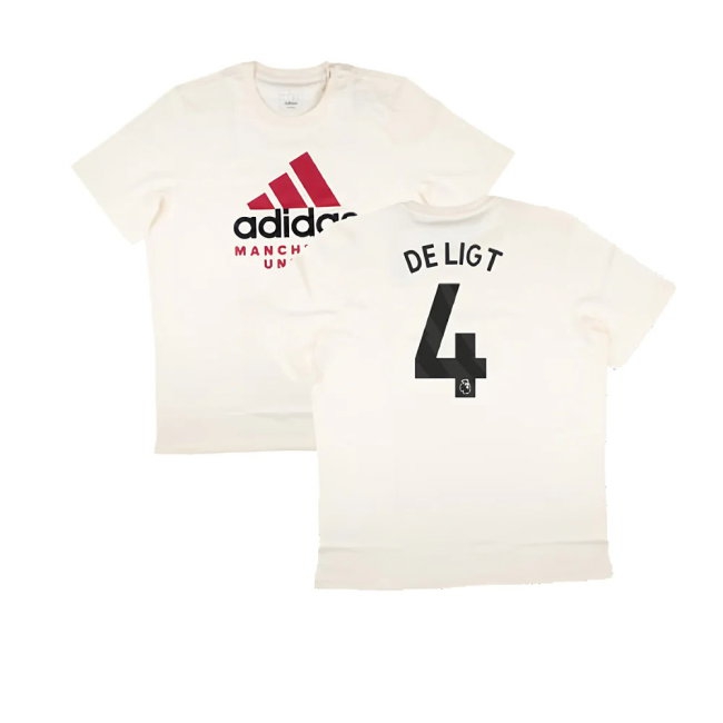 2024-2025 Man Utd SZN Graphic Tee (Cream White) (De Ligt 4) — Shop Online