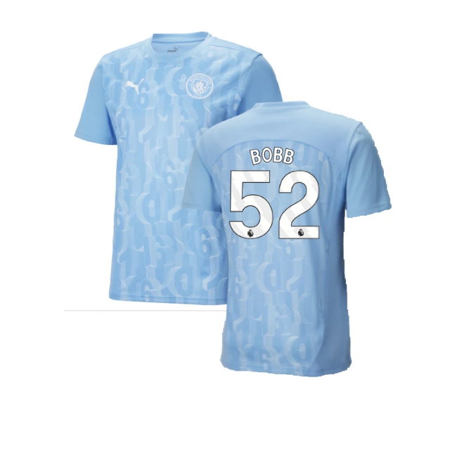 2024-2025 Man City Prematch SS Shirt (Light Blue) (Bobb 52) — Shop Now