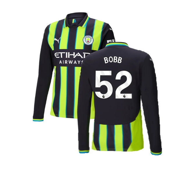 2024-2025 Man City Away Long Sleeve Shirt (Bobb 52) — Shop Now