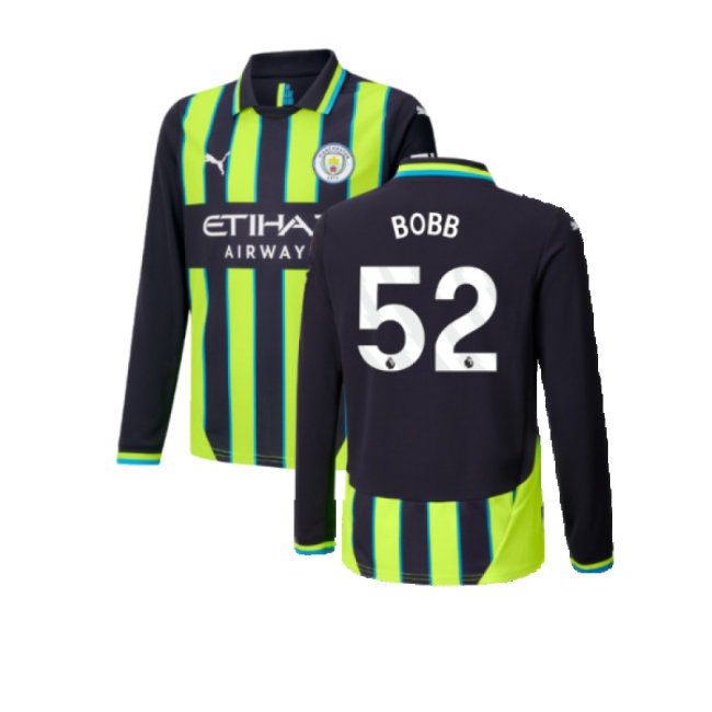 2024-2025 Man City Away Long Sleeve Shirt (Kids) (Bobb 52) — Shop Now