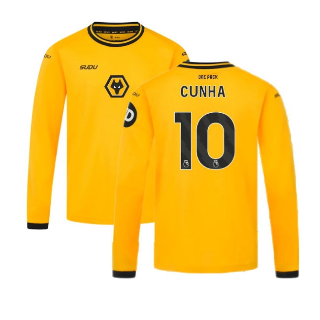 2024-2025 Wolves Long Sleeve Home Shirt (Kids) (Cunha 10) — Buy Online