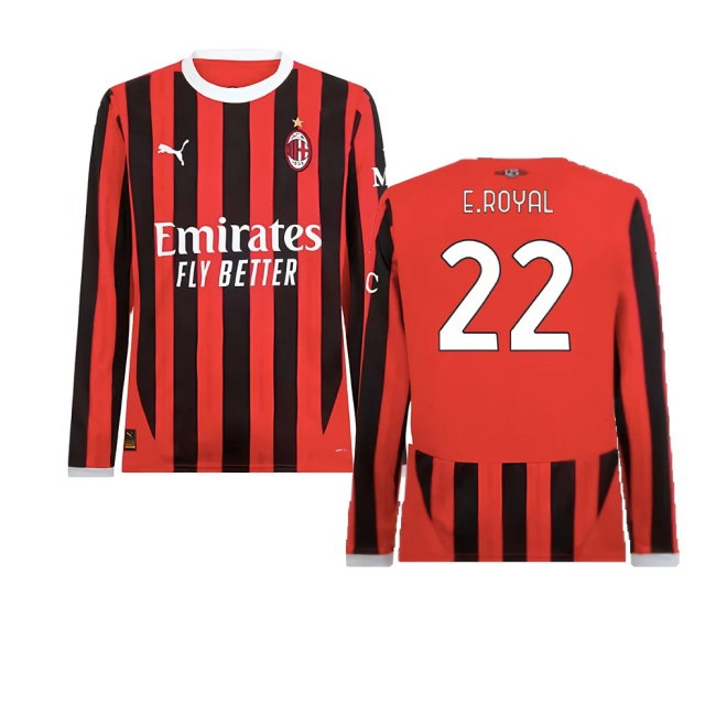 2024-2025 AC Milan Home Long Sleeve Shirt (E.Royal 22) — Shop Online