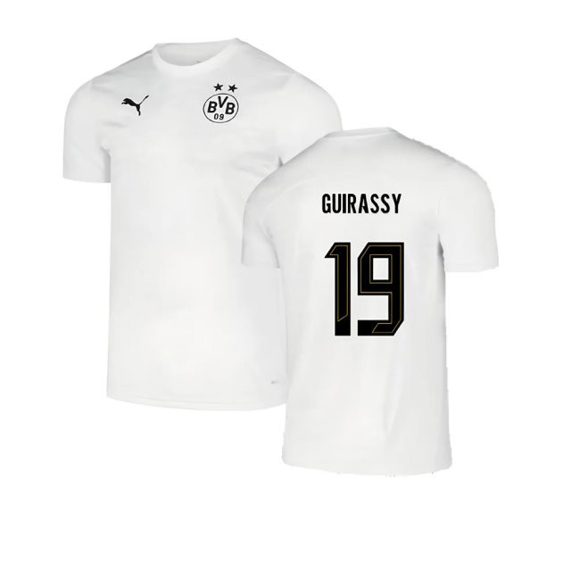 2024-2025 Borussia Dortmund Pre-Match Shirt (White) (Guirassy 19) — Shop Now
