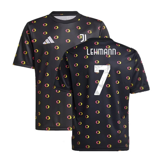 2024-2025 Juventus Pre-Match Shirt (Black) - Kids (Lehmann 7) — Buy Online
