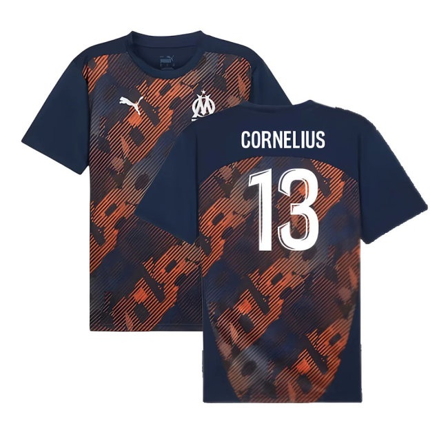 2024-2025 Marseille Pre-Match Shirt (Club Navy) (Cornelius 13) — Shop Online