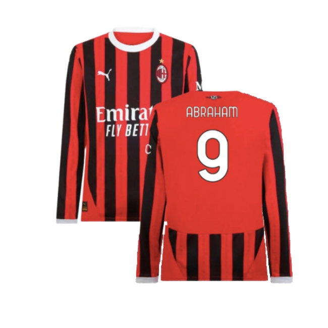 2024-2025 AC Milan Home Long Sleeve Shirt (Abraham 9) — Buy Online