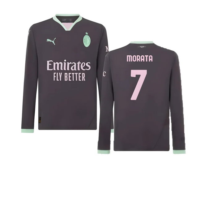 2024-2025 AC Milan Third Long Sleeve Shirt (Morata 7) — Buy Now