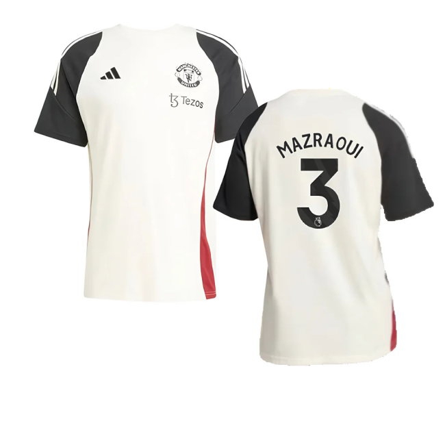2024-2025 Man Utd Training Tee (Off White) (Mazraoui 3) — Buy Now