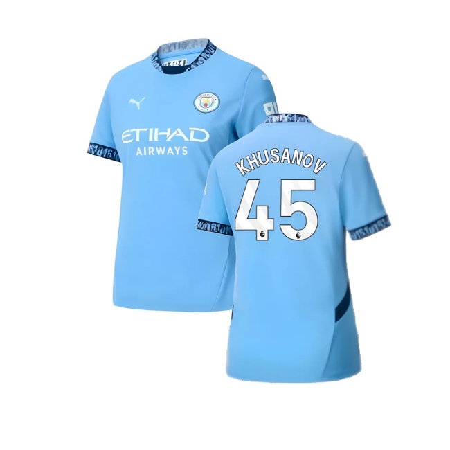 2024-2025 Man City Home Shirt (Womens) (Khusanov 45) — Buy Now