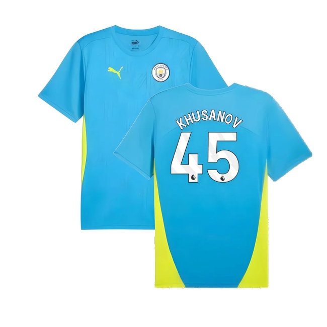 2024-2025 Man City Training Shirt (Magic Blue) (Khusanov 45) — Shop Online