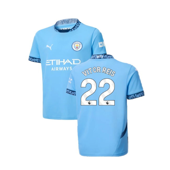 2024-2025 Man City Home Shirt (Kids) (Vitor Reis 22) — Buy Online