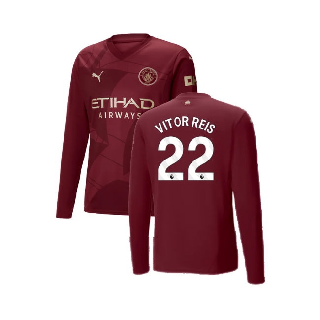 2024-2025 Man City Third Long Sleeve Shirt (Vitor Reis 22) — Shop Now