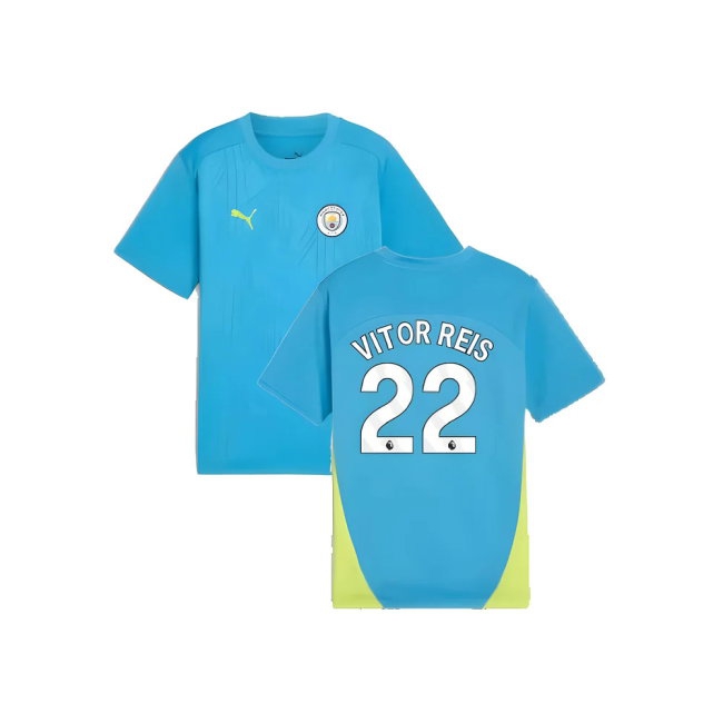 2024-2025 Man City Training Shirt (Magic Blue) - Kids (Vitor Reis 22) — Buy Online
