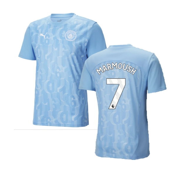 2024-2025 Man City Prematch SS Shirt (Light Blue) (Marmoush 7) — Shop Now