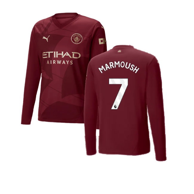 2024-2025 Man City Third Long Sleeve Shirt (Marmoush 7) — Shop Now