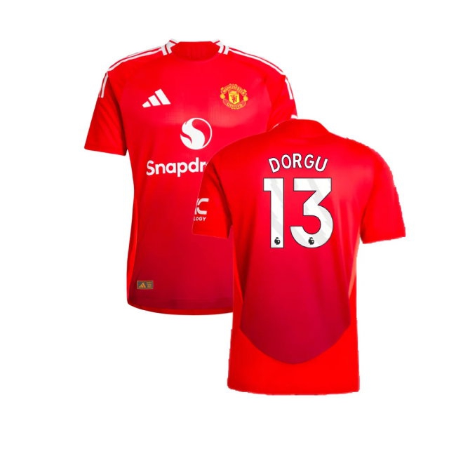 2024-2025 Man Utd Player Version Home Shirt (Dorgu 13) — Shop Now