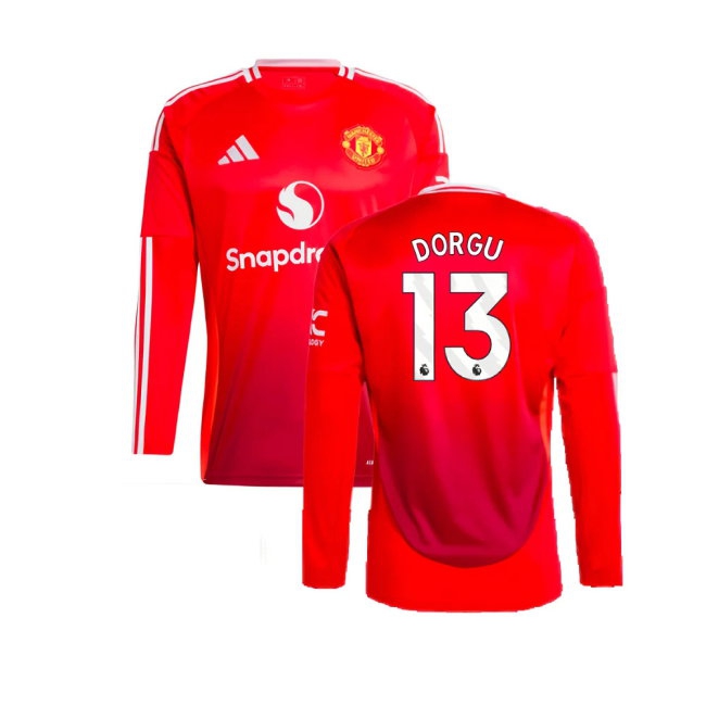 2024-2025 Man Utd Long Sleeve Home Shirt (Dorgu 13) — Buy Online