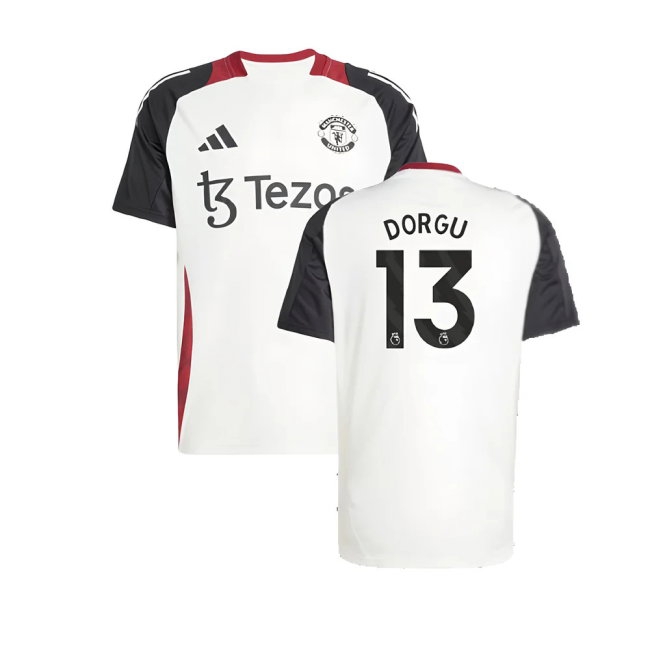 2024-2025 Man Utd Training Jersey (Off White) (Dorgu 13) — Shop Now