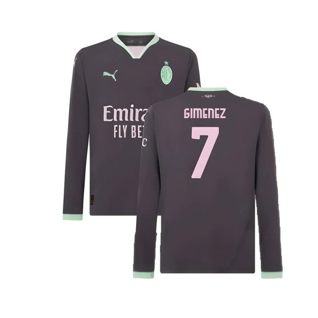2024-2025 AC Milan Third Long Sleeve Shirt (Gimenez 7) — Buy Now