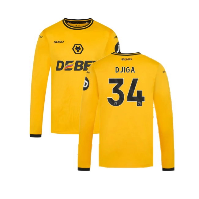 2024-2025 Wolves Long Sleeve Home Shirt (Djiga 34) — Shop Online