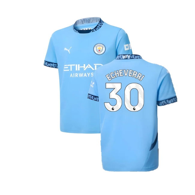 2024-2025 Man City Home Shirt (Kids) (Echeverri 30) — Buy Now