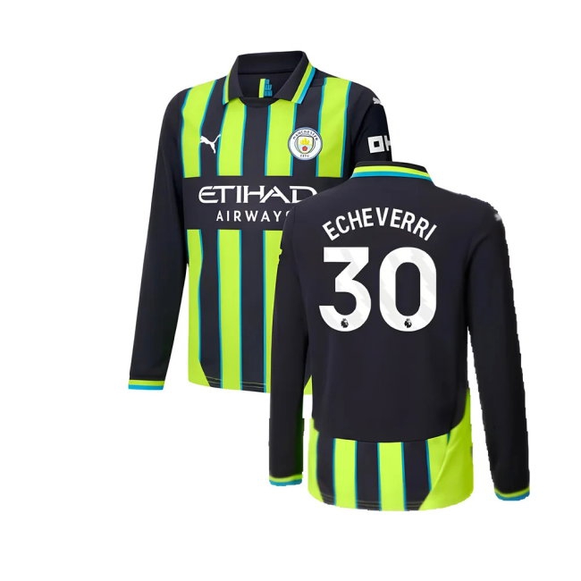 2024-2025 Man City Away Long Sleeve Shirt (Kids) (Echeverri 30) — Shop Now