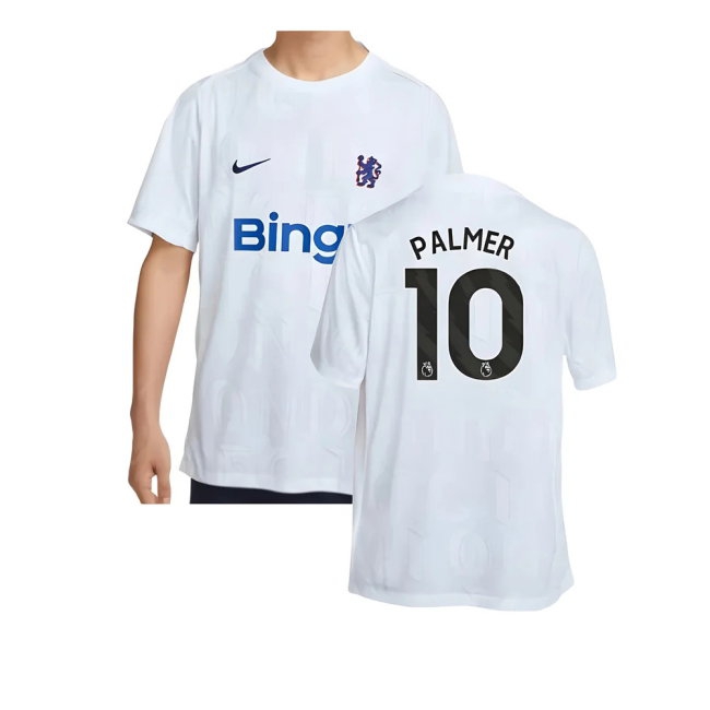 2025-2026 Chelsea Academy Pro Pre-Match Football Top (White) (Palmer 10) — Shop Online
