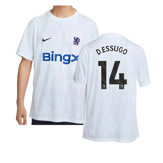 2025-2026 Chelsea Academy Pro Pre-Match Football Top (White) (D.Essugo 14) — Buy Now