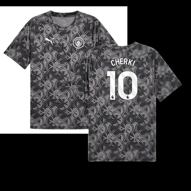2025-2026 Man City Warm Up Jersey (Black) (Cherki 10) — Shop Online