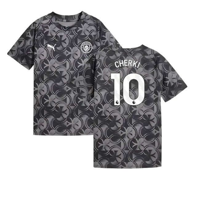 2025-2026 Man City Warm Up Jersey (Black) - Kids (Cherki 10) — Buy Online