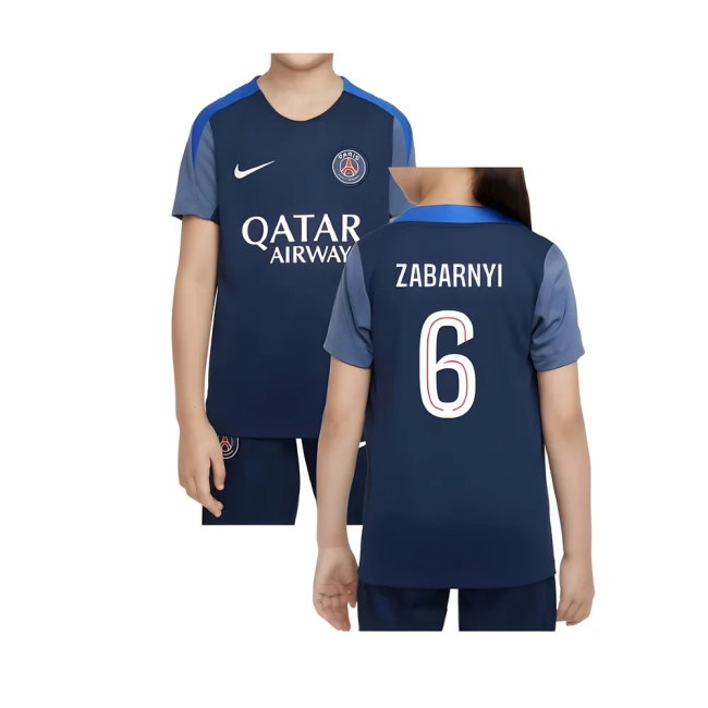 2025-2026 PSG Dri-Fit Strike Training Shirt (Navy) - Kids (Zabarnyi 6) — Buy Online