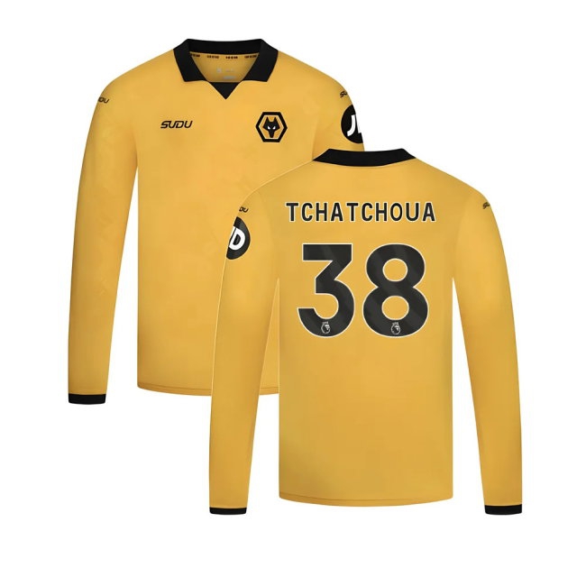 2025-2026 Wolves Long Sleeve Home Shirt - Kids (Tchatchoua 38) — Buy Now