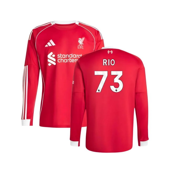 2025-2026 Liverpool Long Sleeve Home Shirt (Rio 73) — Shop Online