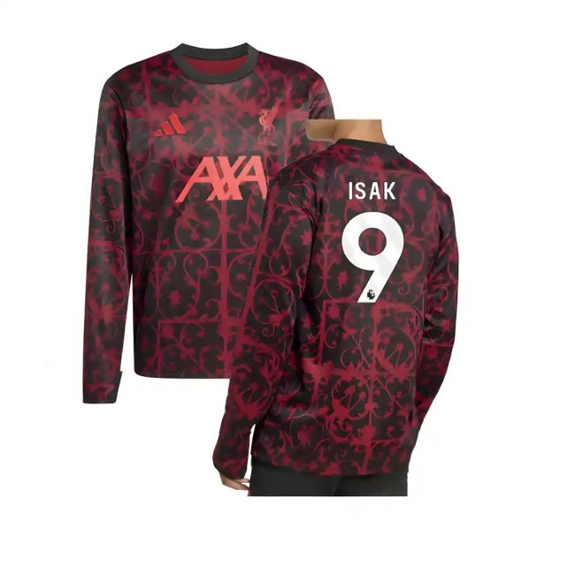 2025-2026 Liverpool Pre-Match Warm Top (Black) (Isak 9) — Shop Now