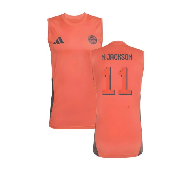 2025-2026 Bayern Munich Sleeveless Jersey (Easy Coral) (N.Jackson 11) — Shop Now