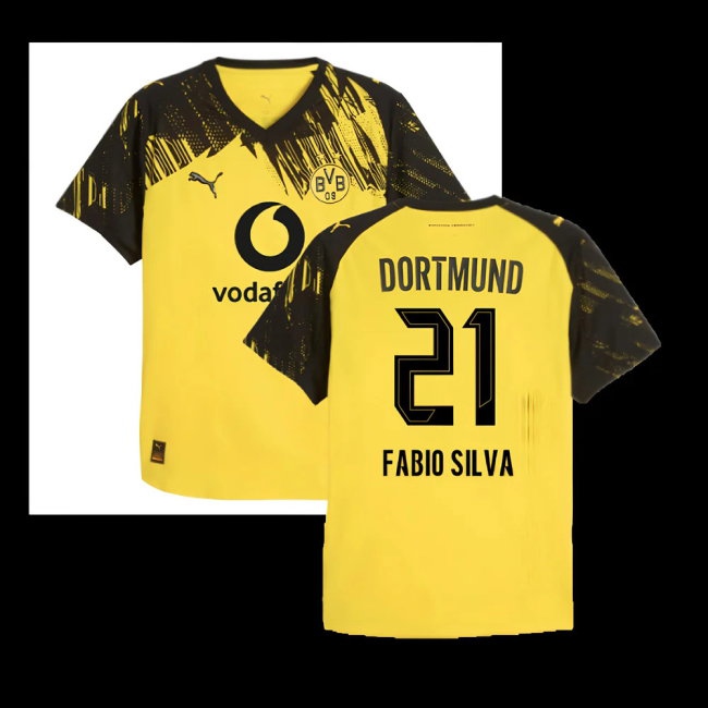 2025-2026 Borussia Dortmund Player Version Home Shirt (Fabio Silva 21) — Buy Online